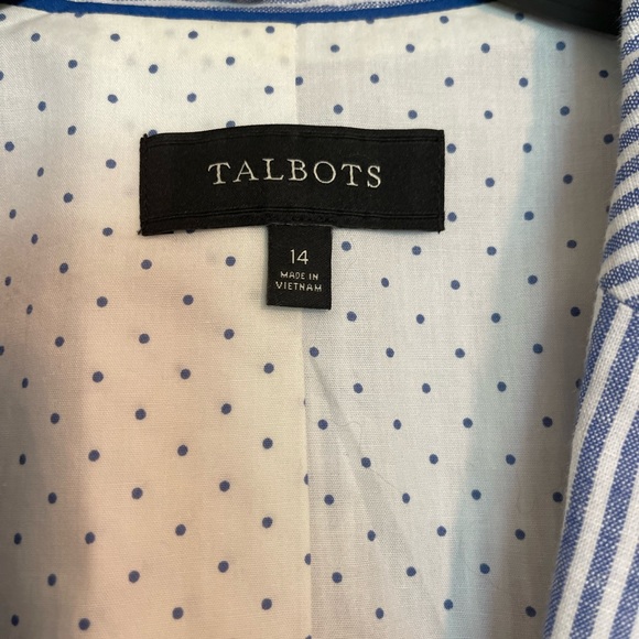 Talbots Striped Linen Blazer - Picture 4 of 10